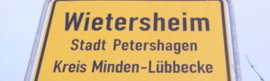 Ortsschild Wietersheim, Stadt Petershagen, Kreis Minden Lübbecke